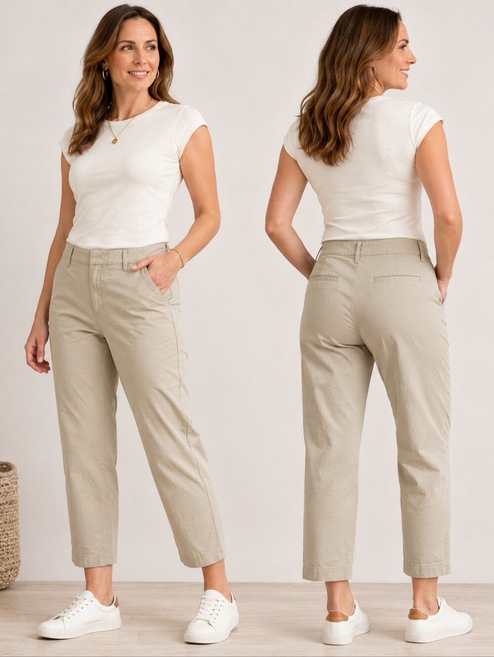 Universal Thread High Rise Straight Leg Pants Beige Size 12R NWT Coastal Grandmo